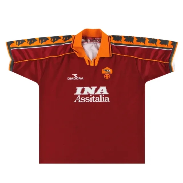 1998-99 Roma Diadora Basic Home Shirt Y - Roma / Very Good 