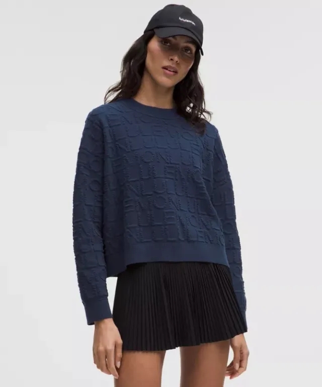 lululemon – Women's Jacquard Crewneck Sweater – Color Blue – Size Medium