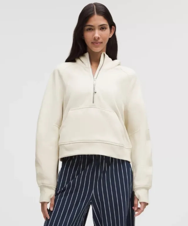 lululemon – Women's Scuba Oversized Half-Zip Hoodie – Color White – Size Medium/Large