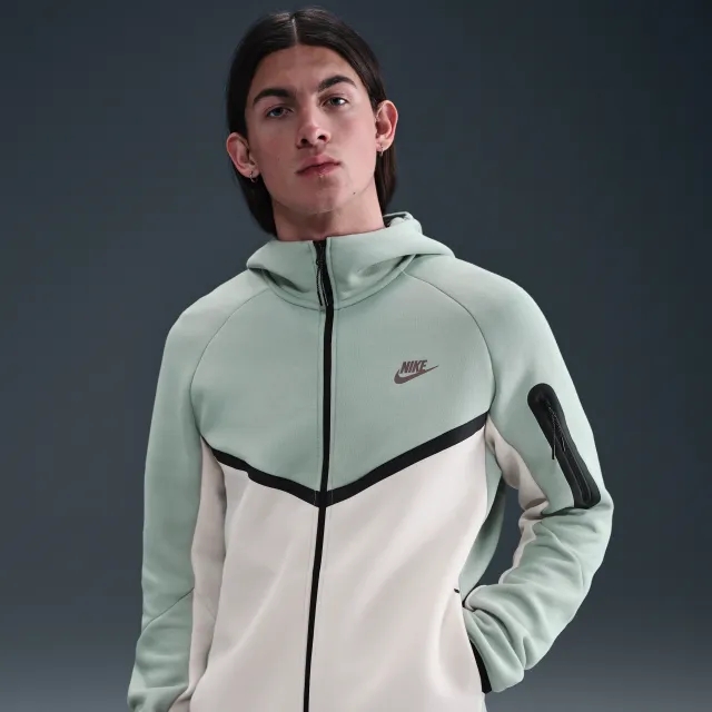Nike Tech Men's Fleece Windrunner Full-Zip Jacket - Grey - Cotton/Polyester