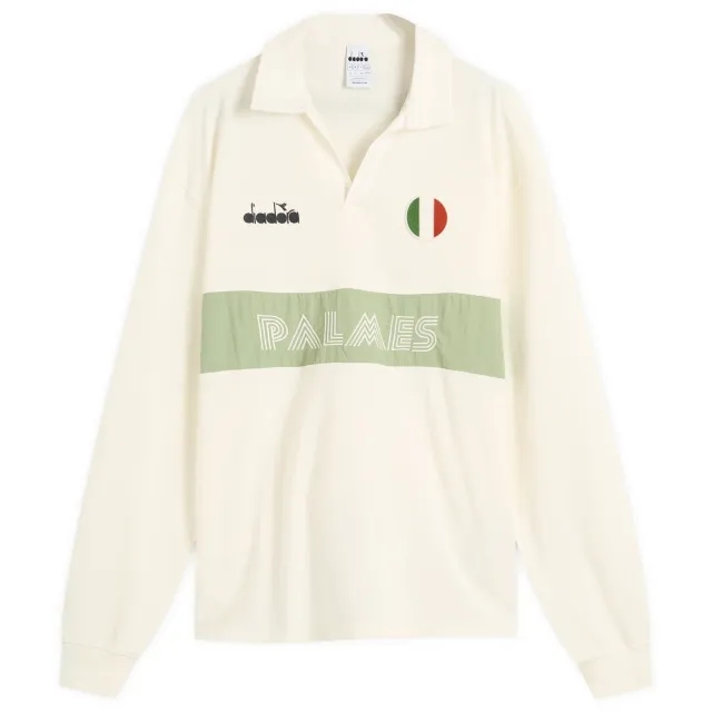 Diadora Men's Legacy Long Sleeve Polo Snow White