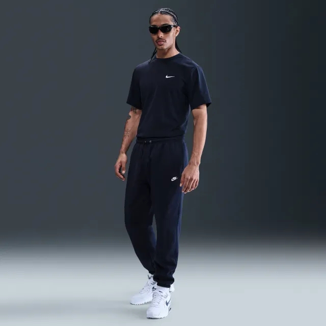 Nike Club Men's Cuffed Brushed Fleece Trousers - Blue - Cotton/Polyester