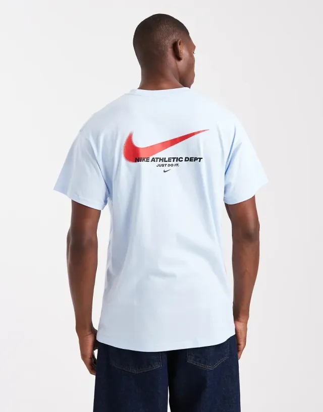 Nike Line Art Loose Fit Graphic T-Shirt In Light Blue