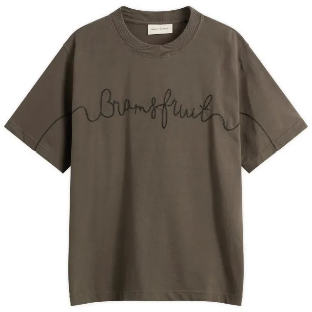 Bram's Fruit Men's Garden Hose Chain Stitch T-Shirt Solid Charcoal