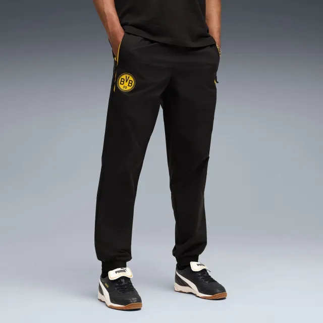 Borussia Dortmund PUMAtech Woven Pants Men, Black/Yellow Sizzle, size 3XL
