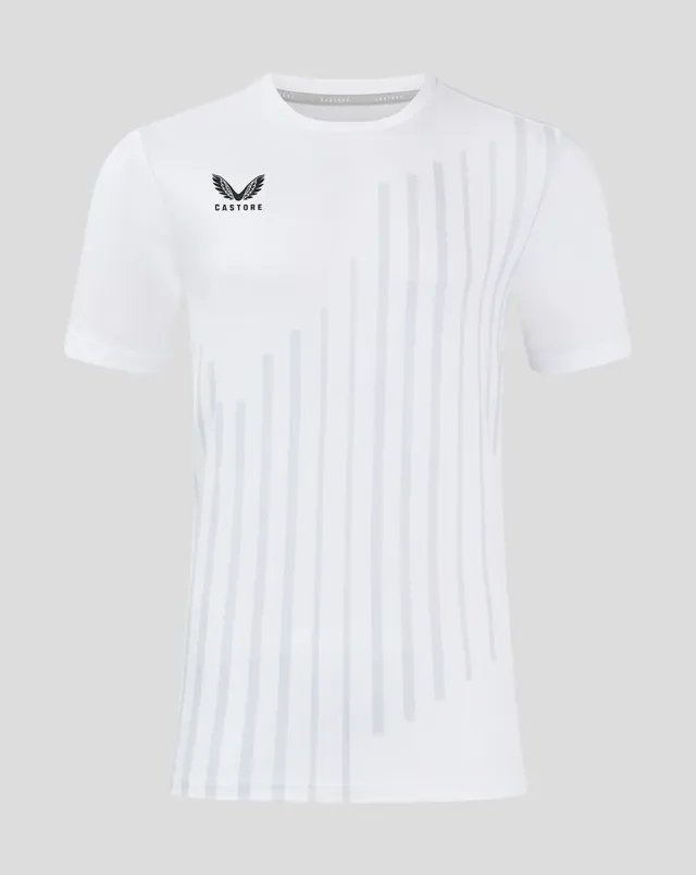 Castore Linear Printed Ss Training Tee - White/ Arctic Ice