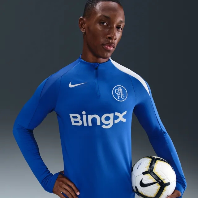 Chelsea F.C. Strike Third Nike Dri-FIT Total 90 Football Knit Drill Top - Blue - Sustainable Materials
