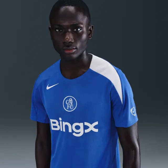 Chelsea F.C. Strike Third Nike Dri-FIT Total 90 Football Short-Sleeve Top - Blue - Sustainable Materials