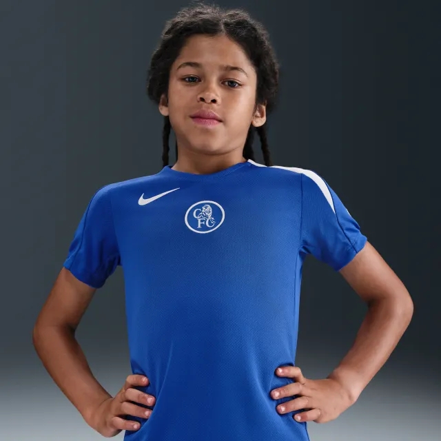 Chelsea F.C. Strike Third Nike Dri-FIT Total 90 Football Short-Sleeve Top - Blue - Sustainable Materials