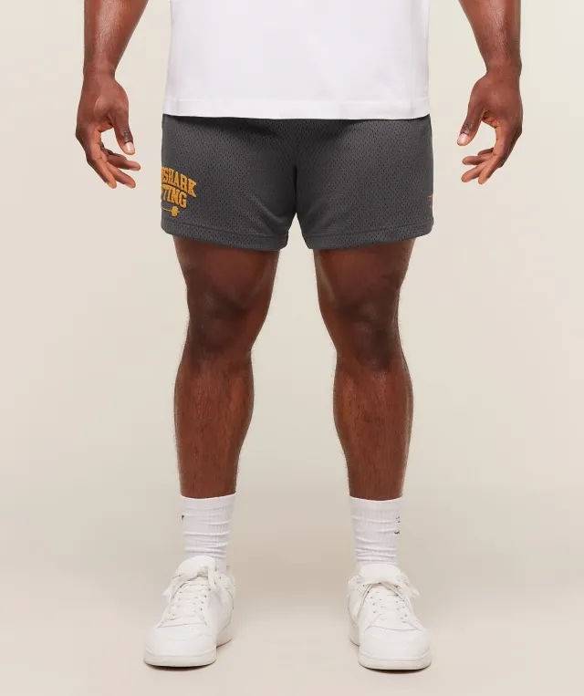  Lifting Barbell Mesh 5" Shorts - Onyx Grey