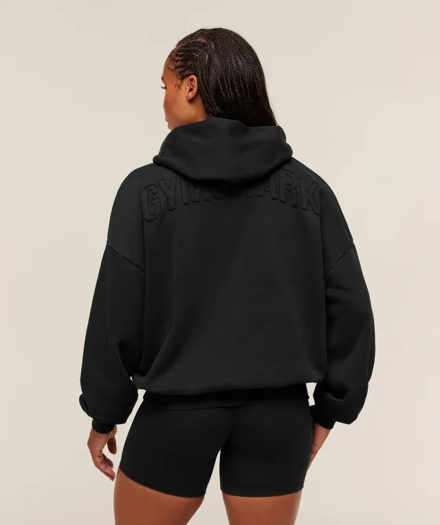  Power Washed Oversized Hoodie - Black/Acid Wash Small Ball