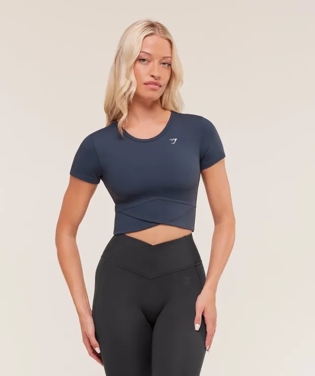  Crossover Midi Top with Shelf - Heavy Blue