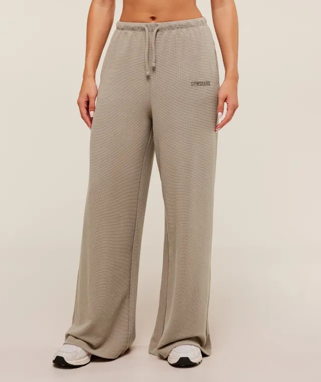 Waffle Wide Leg Pants - Lifestyle Brown