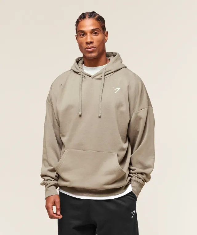  Crest Oversized Hoodie - Linen Brown