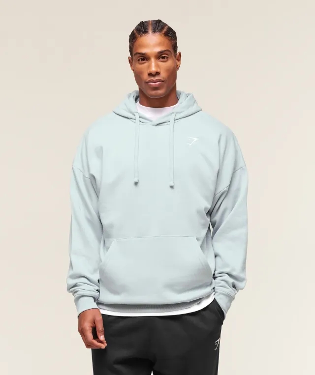  Crest Oversized Hoodie - Smoke Blue
