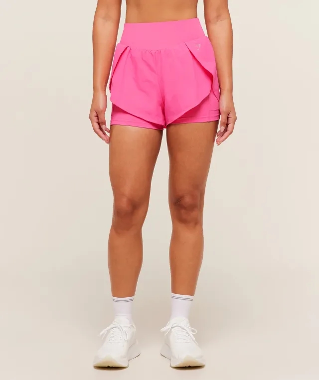  Running 2-in-1 Shorts - Energy Pink