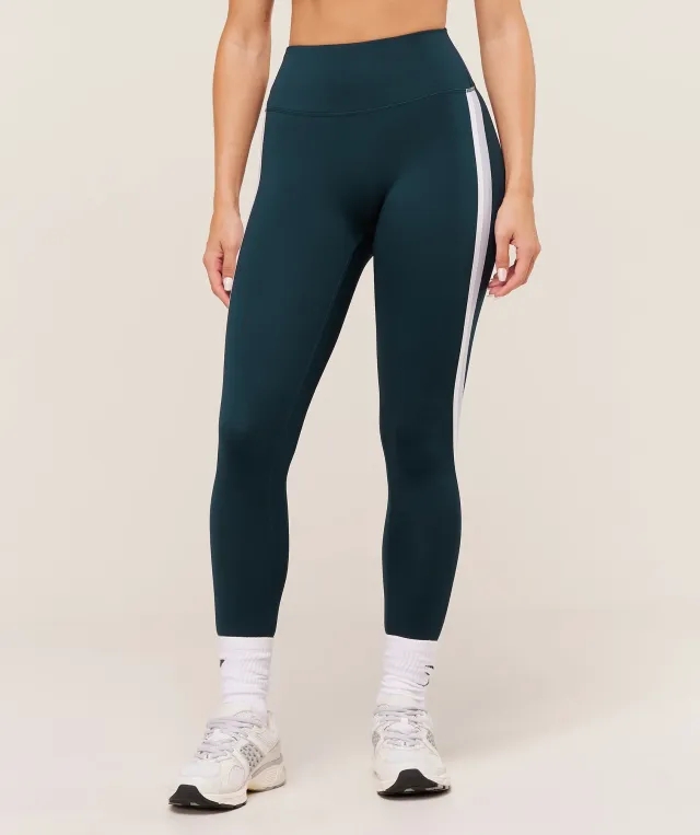  Piping Leggings - Deep Petrol Blue/Smoke Blue/Soft White