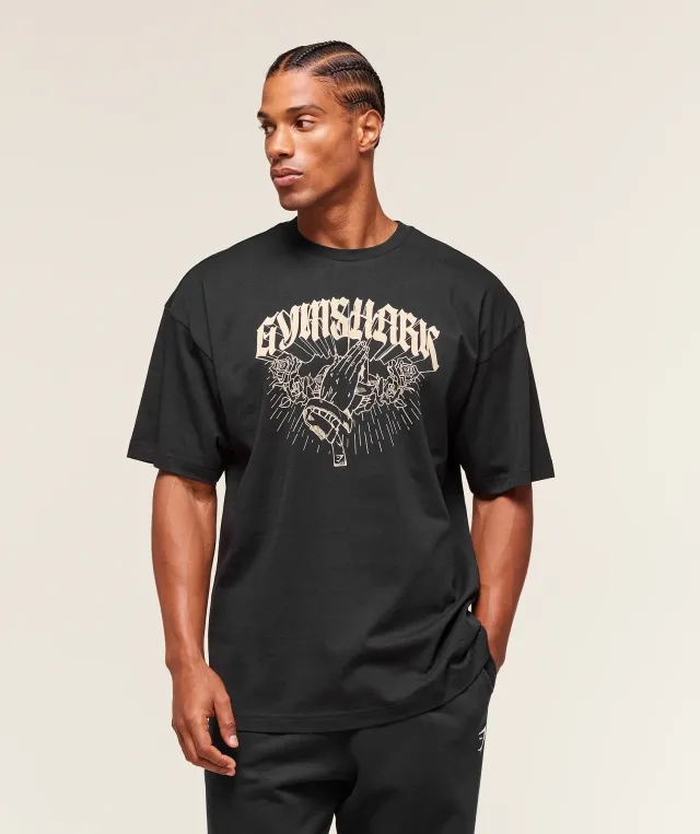  Praying Hands T-Shirt - Black