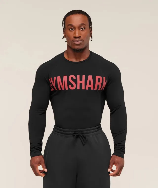  Prime Long Sleeve T-Shirt - Black/Vivid Red