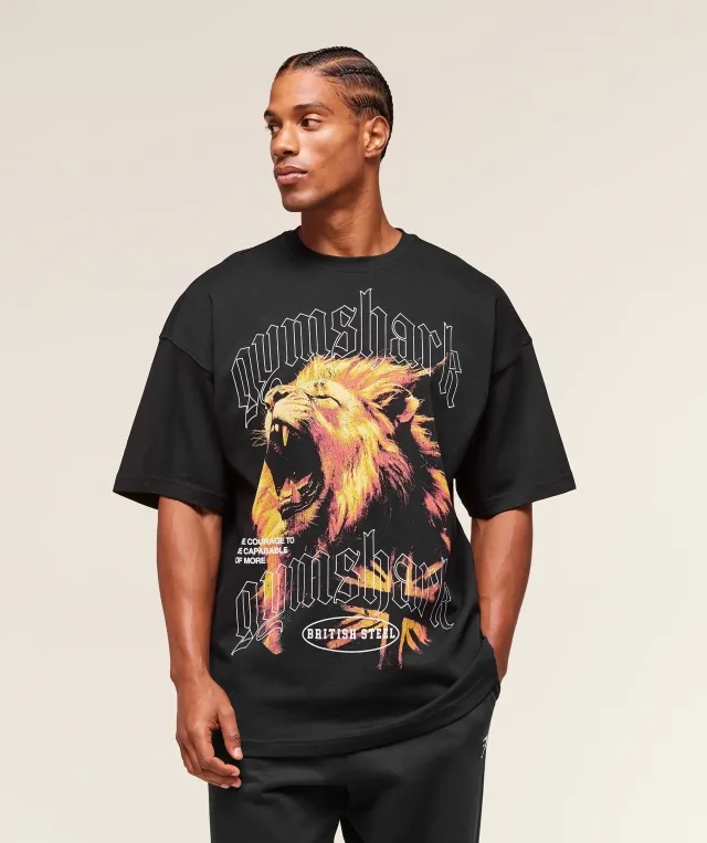  Lion Graphic T-Shirt - Black