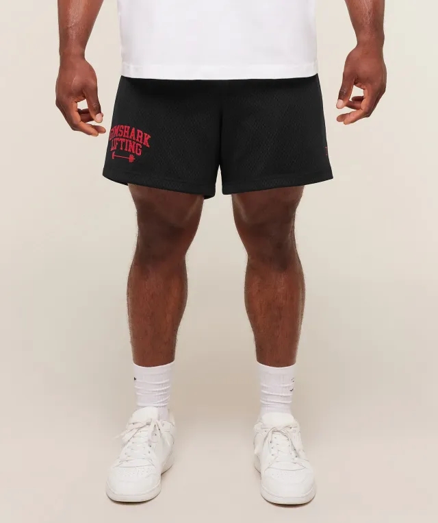  Lifting Barbell Mesh 5" Shorts - Black
