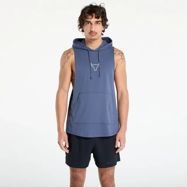 Under Armour Project Rock Men's Sleeveless Hoodie Downpour Gray / Stone L