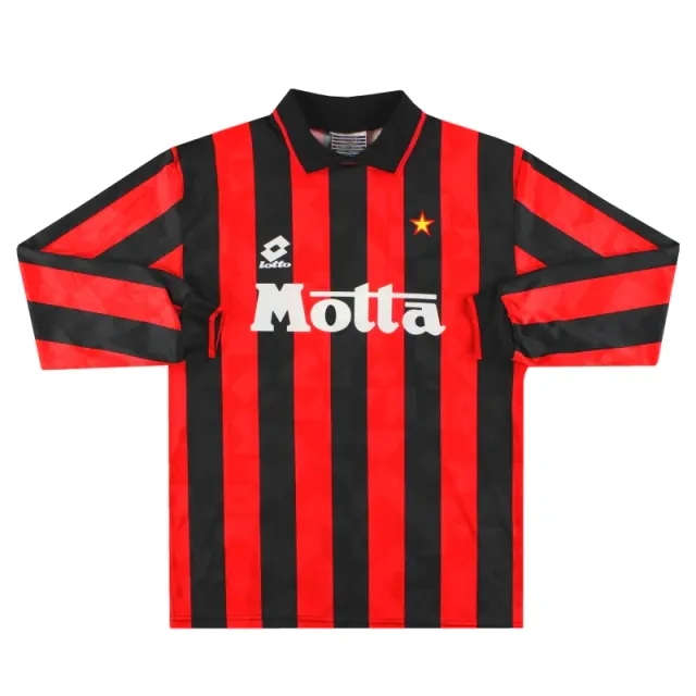 1993-94 AC Milan Lotto Home Shirt #9 L/S L - AC Milan / Excellent 