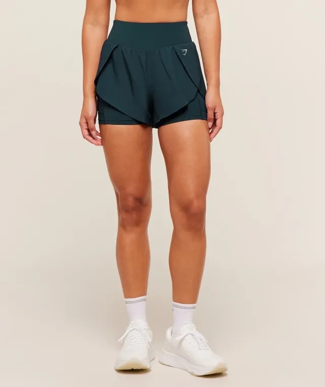  Running 2-in-1 Shorts - Deep Petrol Blue