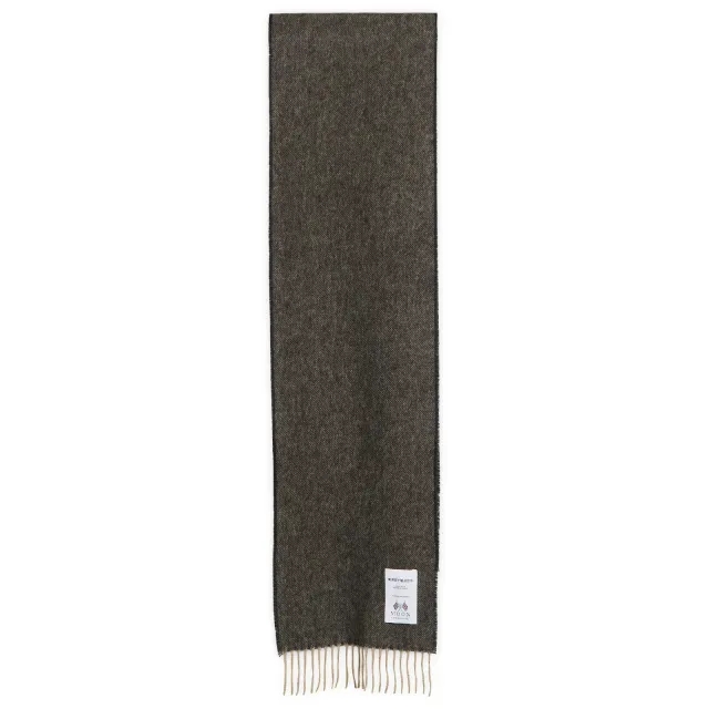 Norse Projects Men's Norse Moon Merino Lambswool Scarf Seal Brown