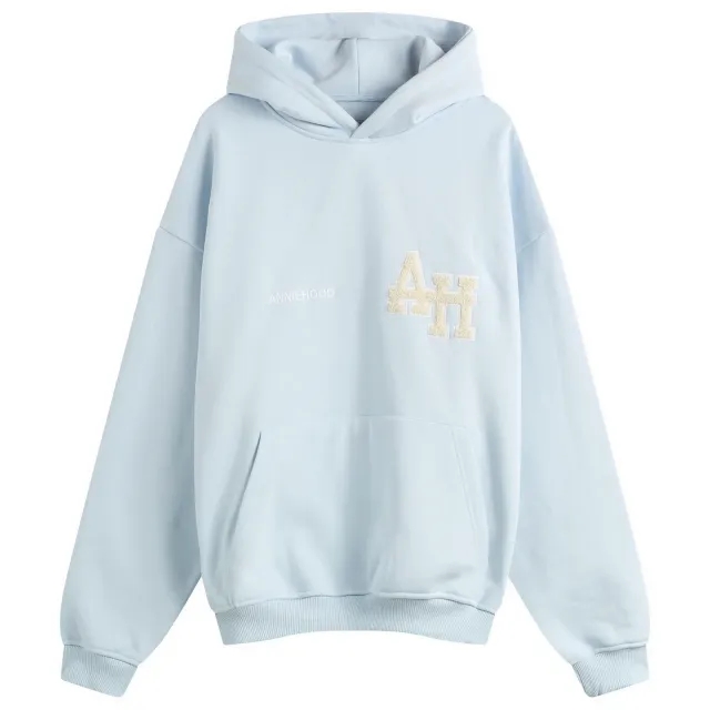 ANNIE HOOD Men's College Hoodie Baby Blue/White