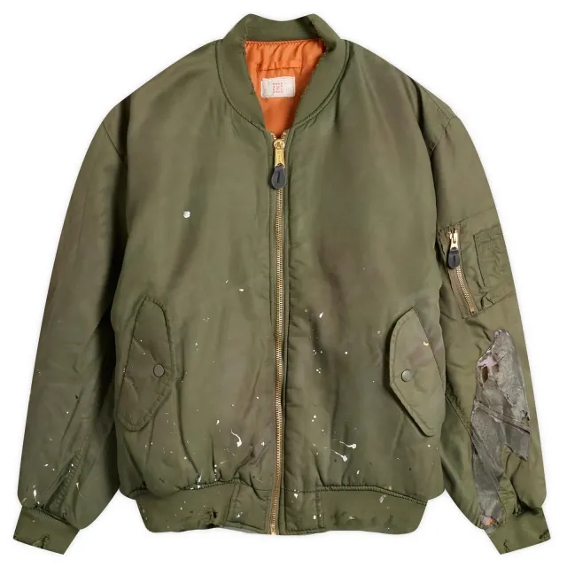 Mastercraft Union Men's Kaiga Washed Nylon Bomber Green