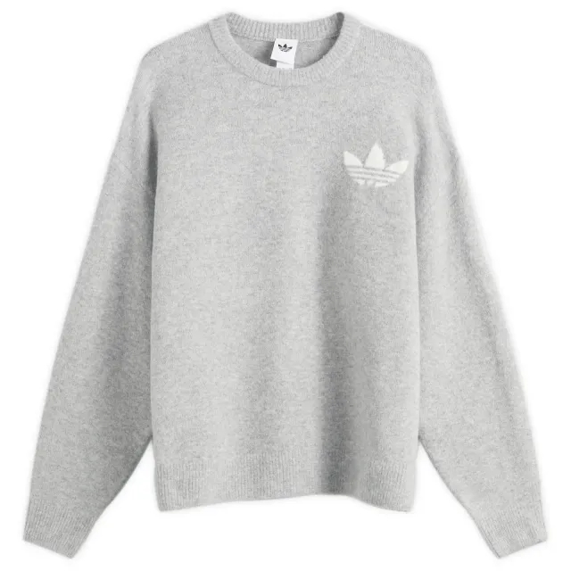 Adidas Women's Knitted Sweatshirt Medium Grey Heather