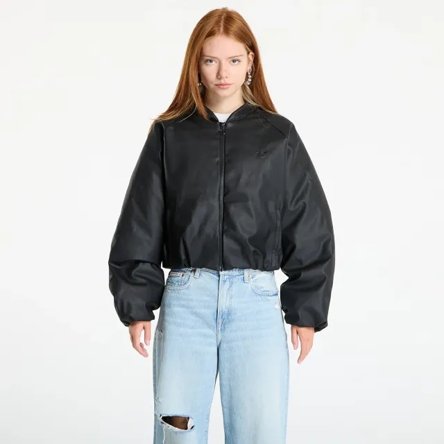 Bomber Adidas Pleather Bomber Synthetic Down Jacket Black L