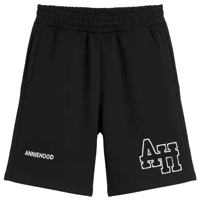 ANNIE HOOD Men's College Sweat Shorts Black/Black