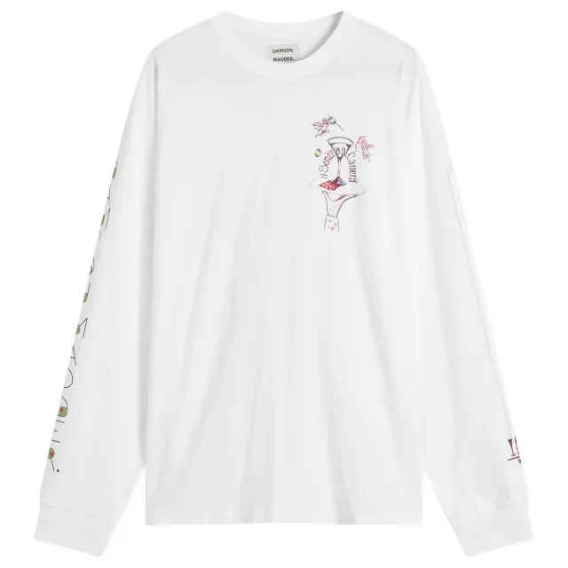 Damson Madder Women's Olive Hotel Long Sleeve T-Shirt White