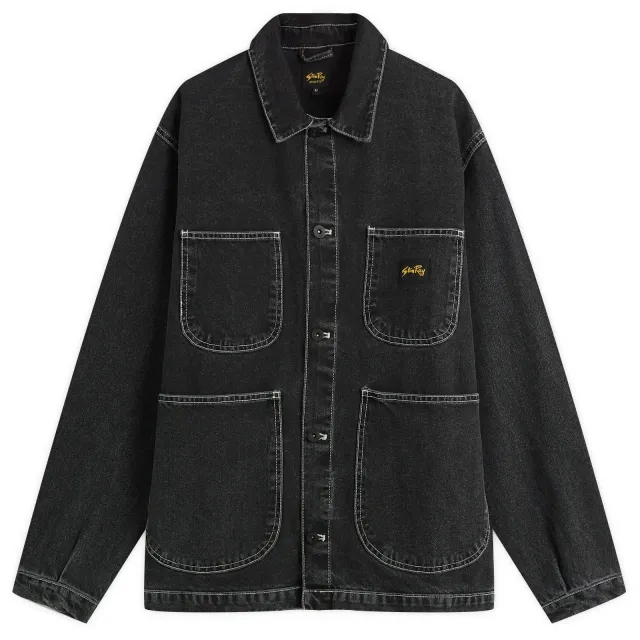 Stan Ray Men's Coverall Jacket Stonewashed Black Denim
