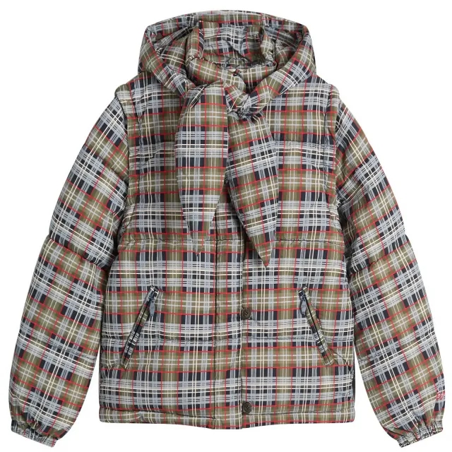 Damson Madder Women's Pearl Check Puffer Jacket Multi