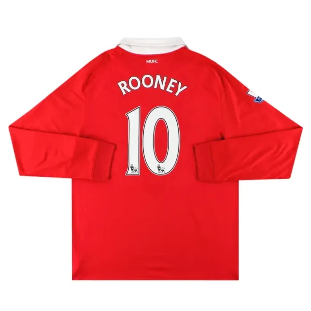2010-11 Manchester United Nike Home Shirt Rooney #10 L/S *Mint* XL - Manchester United / Mint 