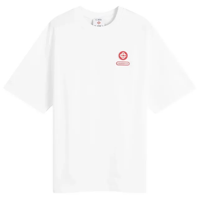 White Jersey Casablanca Men's Logo Patch Oversized T-Shirt 
