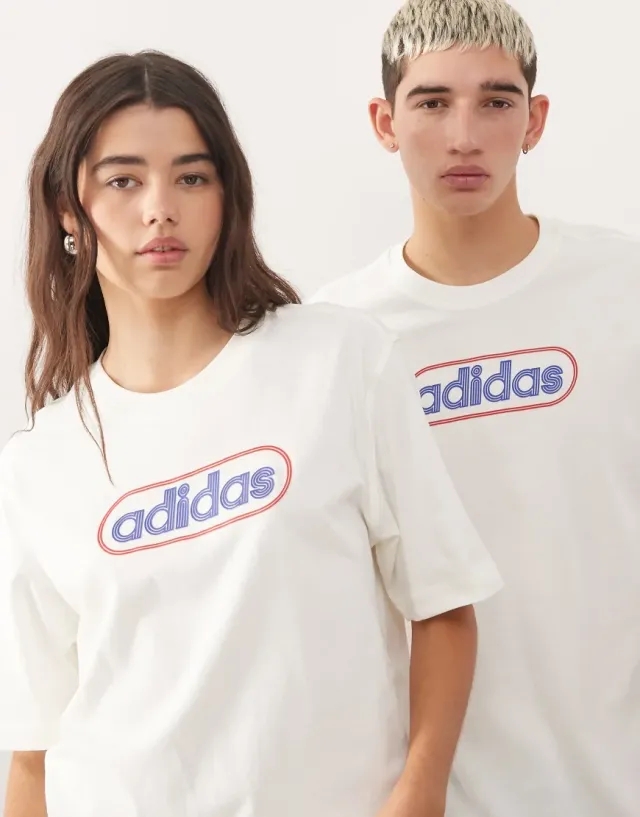Adidas Originals 80'S Logo Graphic T-Shirt In Cream-White