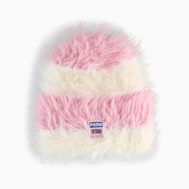 PUMA x Kidsuper High-Crown Beanie Hat Unisex, Poised Pink/Alpine Snow