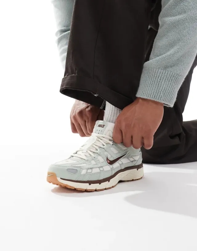 Nike P-6000 Trainers In Green And Brown