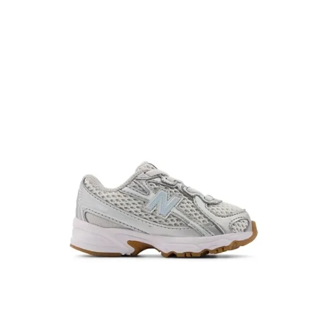 New Balance Infants' 740 BUNGEE in Grey/Blue Synthetic