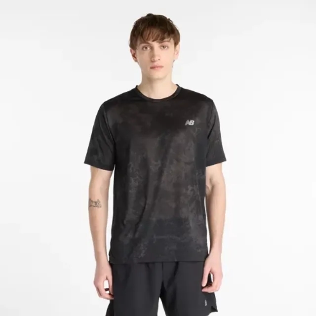 New Balance Men's Athletics Printed T-Shirt in Grey Poly Knit