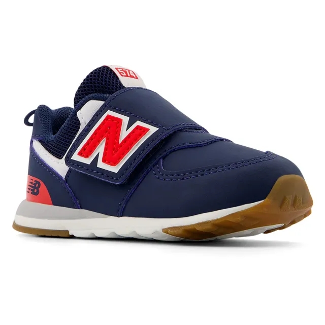 New Balance Kids' 574 NEW-B HOOK & LOOP in Blue/Red Leather