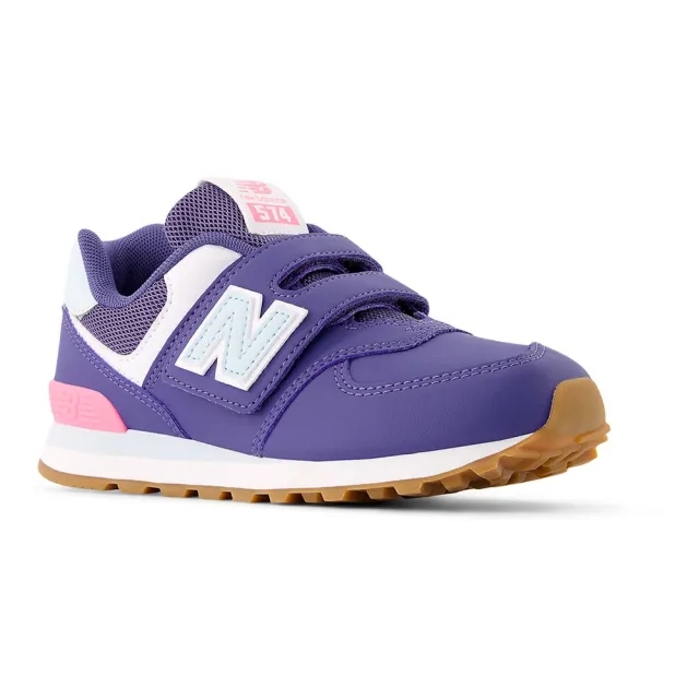 New Balance Kids' 574 HOOK & LOOP in Blue Leather