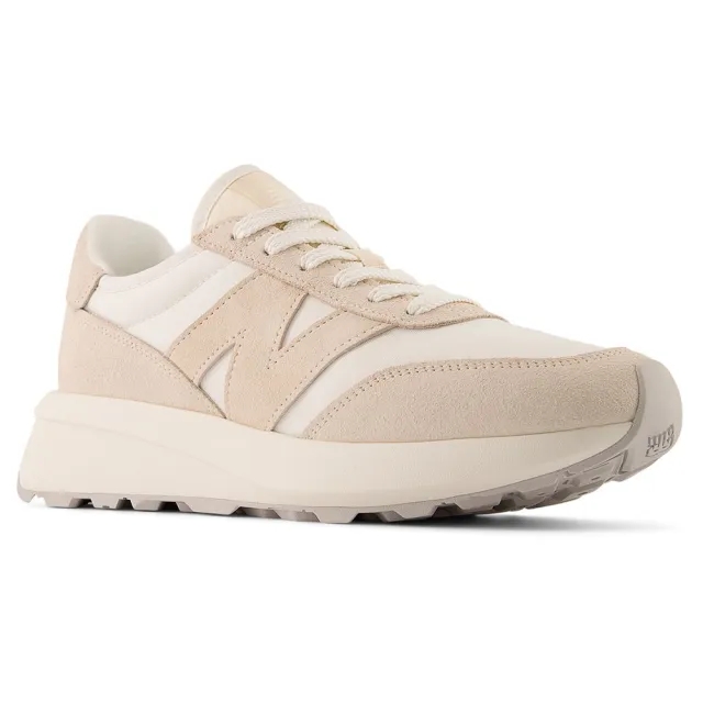 New Balance Unisex 370 in White/Beige Suede/Mesh
