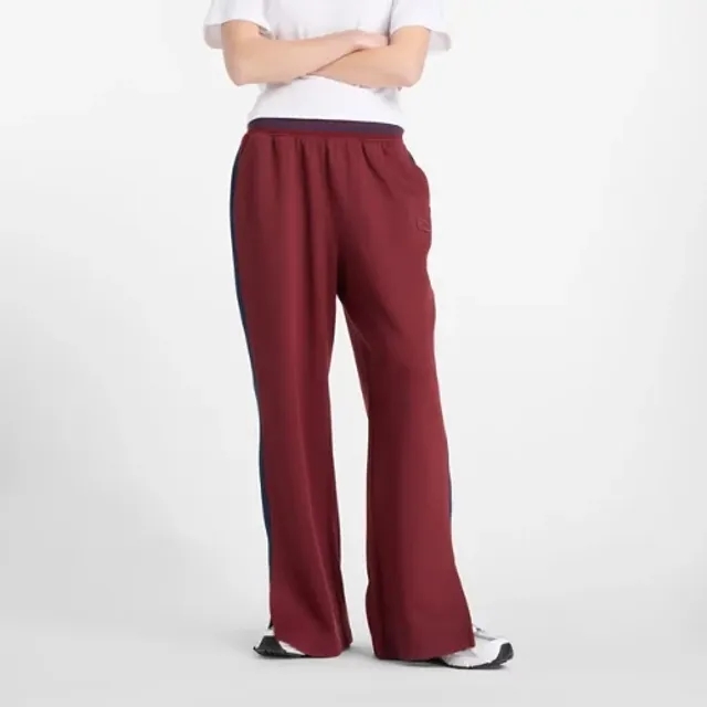 New Balance Women's Post Season Pique Track Pant in Red Poly Knit