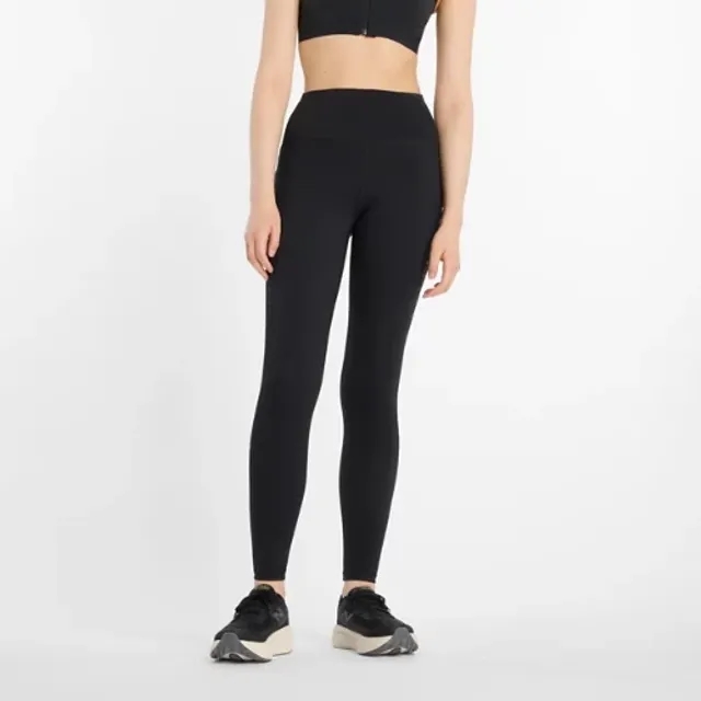 New Balance Women's Athletics Reflective Heat High Rise Legging 27" in Black Poly Knit