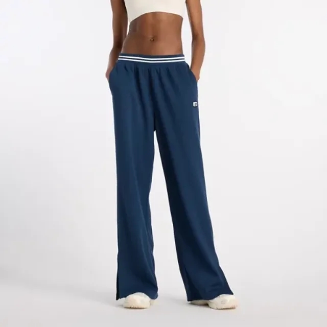 New Balance Women's Post Season Pique Track Pant in Blue Poly Knit